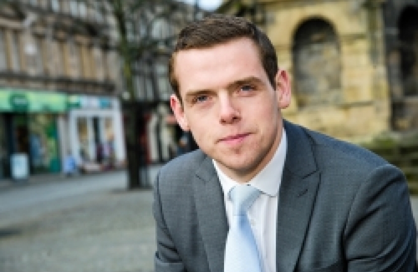 Moray MP Douglas Ross in Elgin town centre