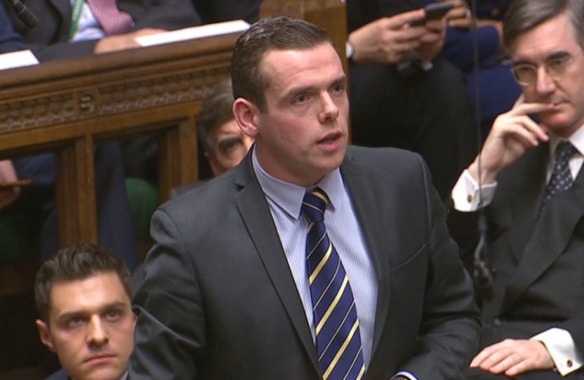 Moray MP Douglas Ross speaking in Parliament