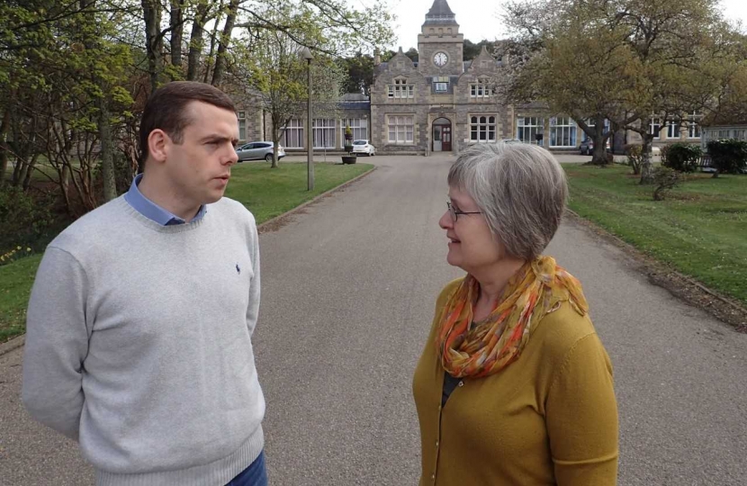 Douglas Ross MP and Cllr Claire Feaver at Leanchoil Hospital