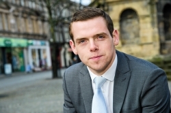 Moray MP Douglas Ross in Elgin town centre