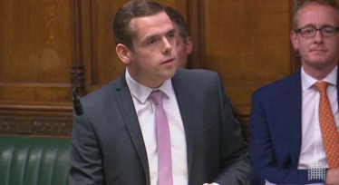 Moray MP Douglas Ross speaking in Parliament