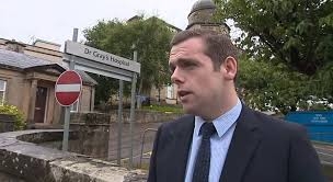 Douglas Ross MP outside Dr Gray’s Hospital