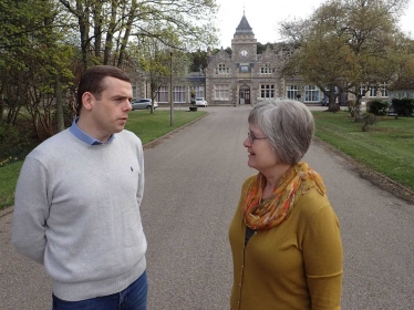 Douglas Ross MP and Cllr Claire Feaver at Leanchoil Hospital