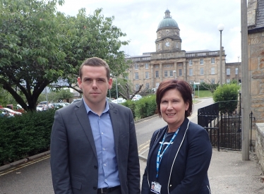Douglas with Professor Amanda Croft, Chief Executive of NHS Grampian